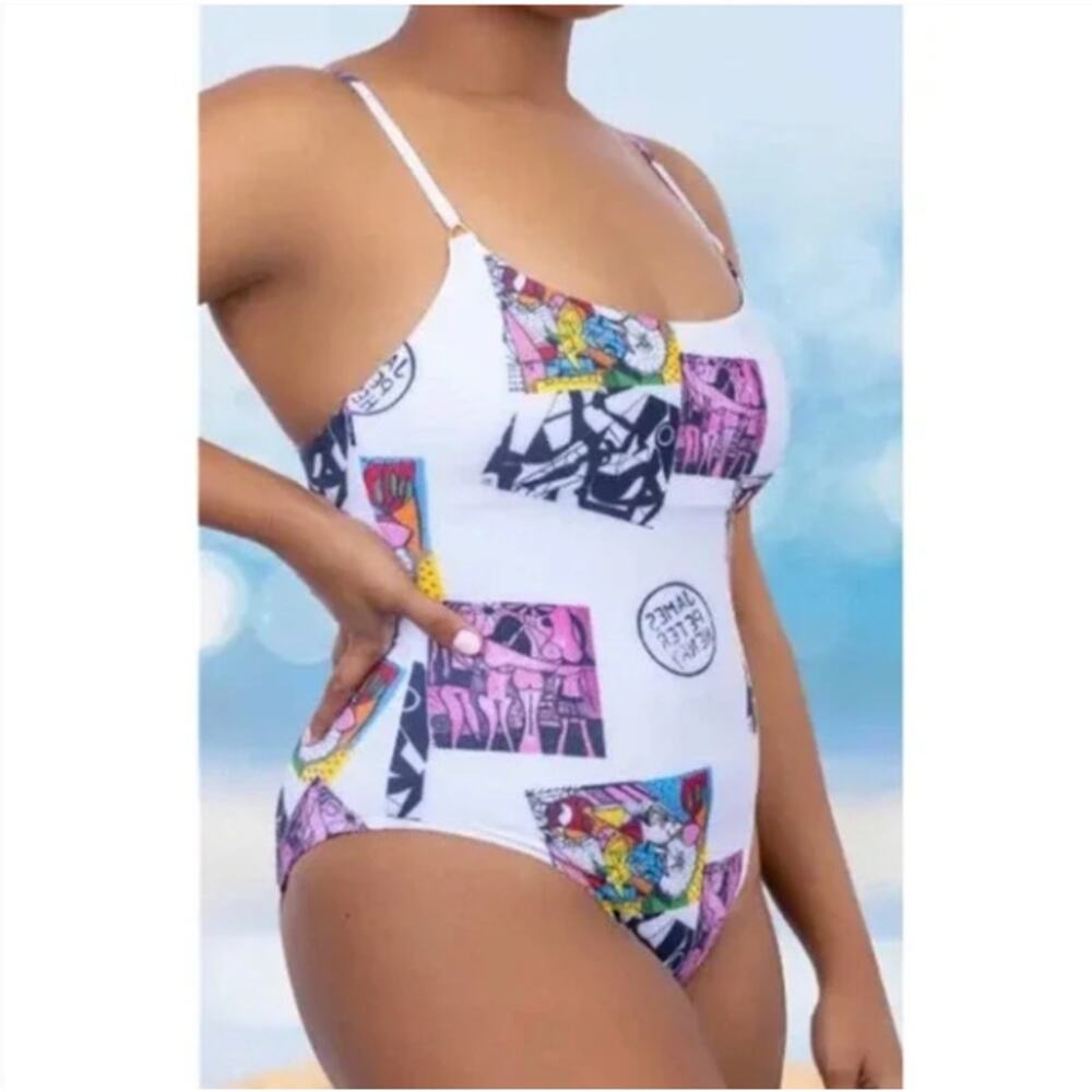 Swiminista James Peter Henry One Piece Swimsuit M Marvelous Art Toss Cartoon Pop